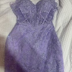 Purple Strapless HOCO dress