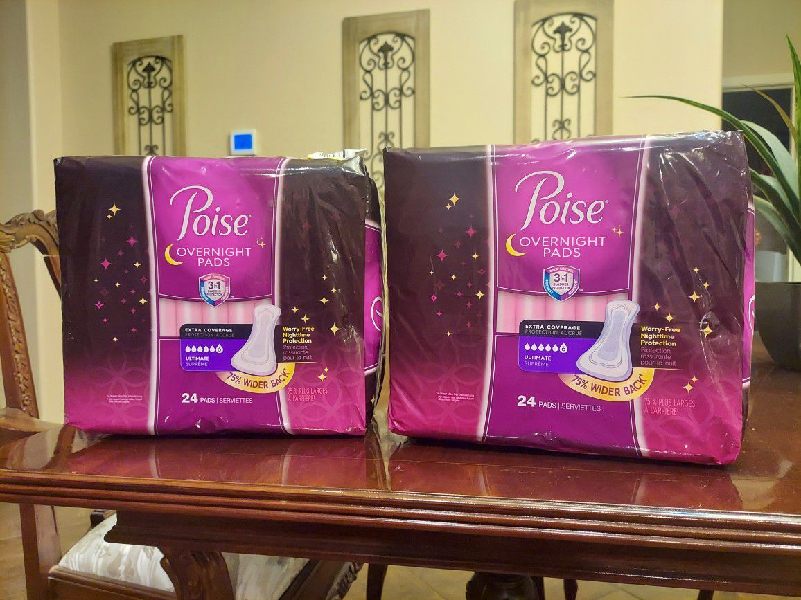 Poise Pads Extra Coverage Level 6 Overnight Pads - 2 For $18