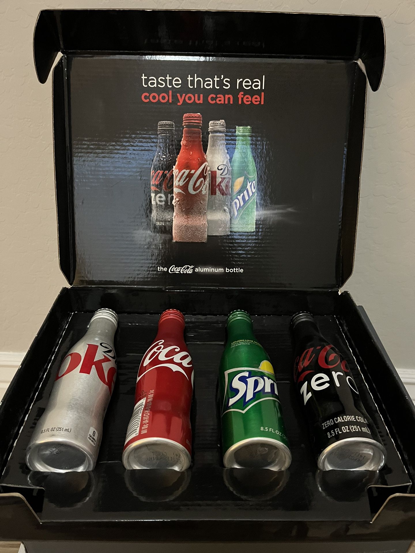  Collector Coca Cola Aluminum Bottle Promotional Box Set