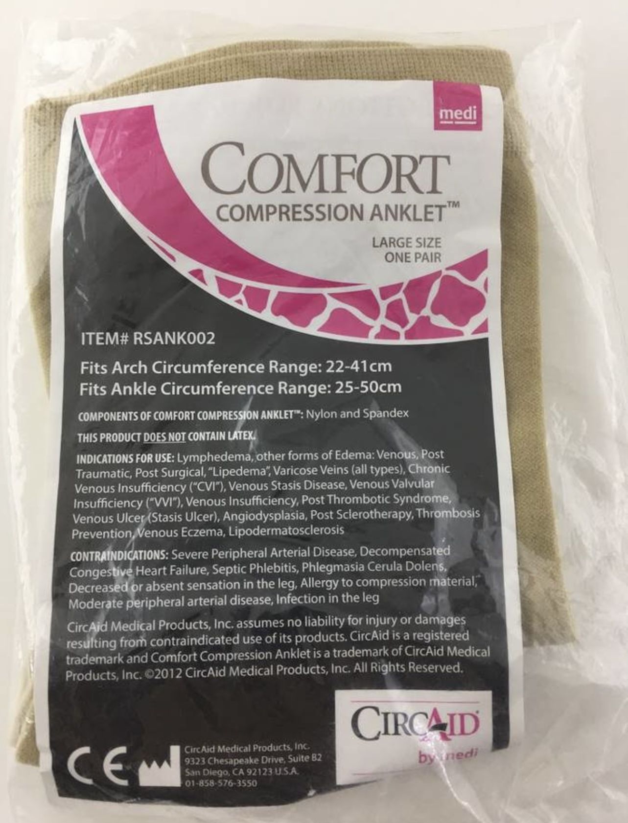 New (in original packaging) Comfort Compression Anklet