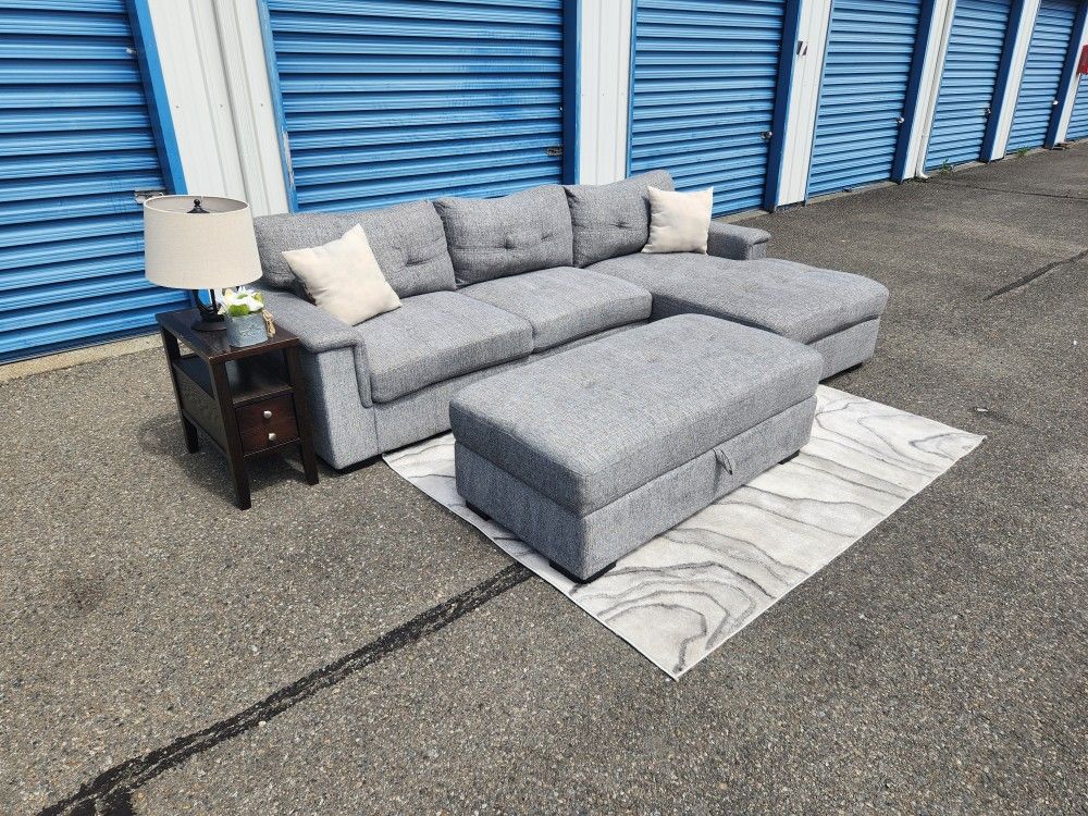 Sofa Couch + Ottoman + Storage FREE DELIVERY