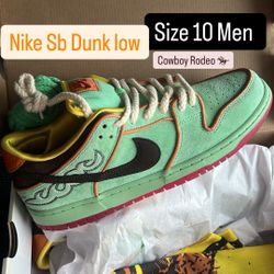 Nike Sb Dunk Low Rodeo Cowboy Size 10 Men Green / Red