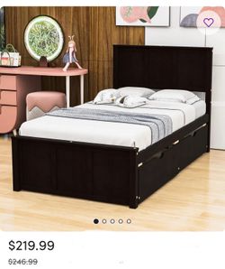 Twin bed with mattress