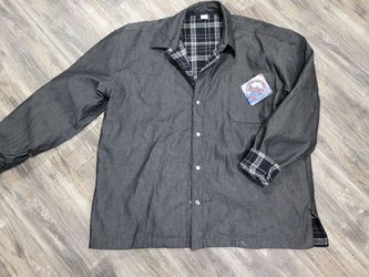 Vintage Marlboro Shirt Jacket Mens XXL Gray Plaid Lined Reversible New