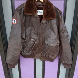 Leather Aviator Coat  like New. ✨️👌