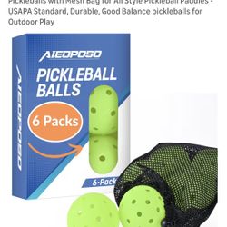 Set Of Six Pickle Balls-brand, New, Unopened Box