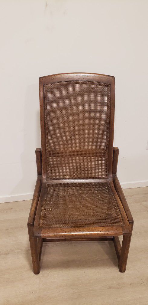Wooden Chair With Woven Detail
