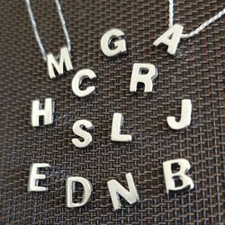 925 SIlver Letter Pendants For Men Women Amd Kids - Real 925 Sterling Silver 