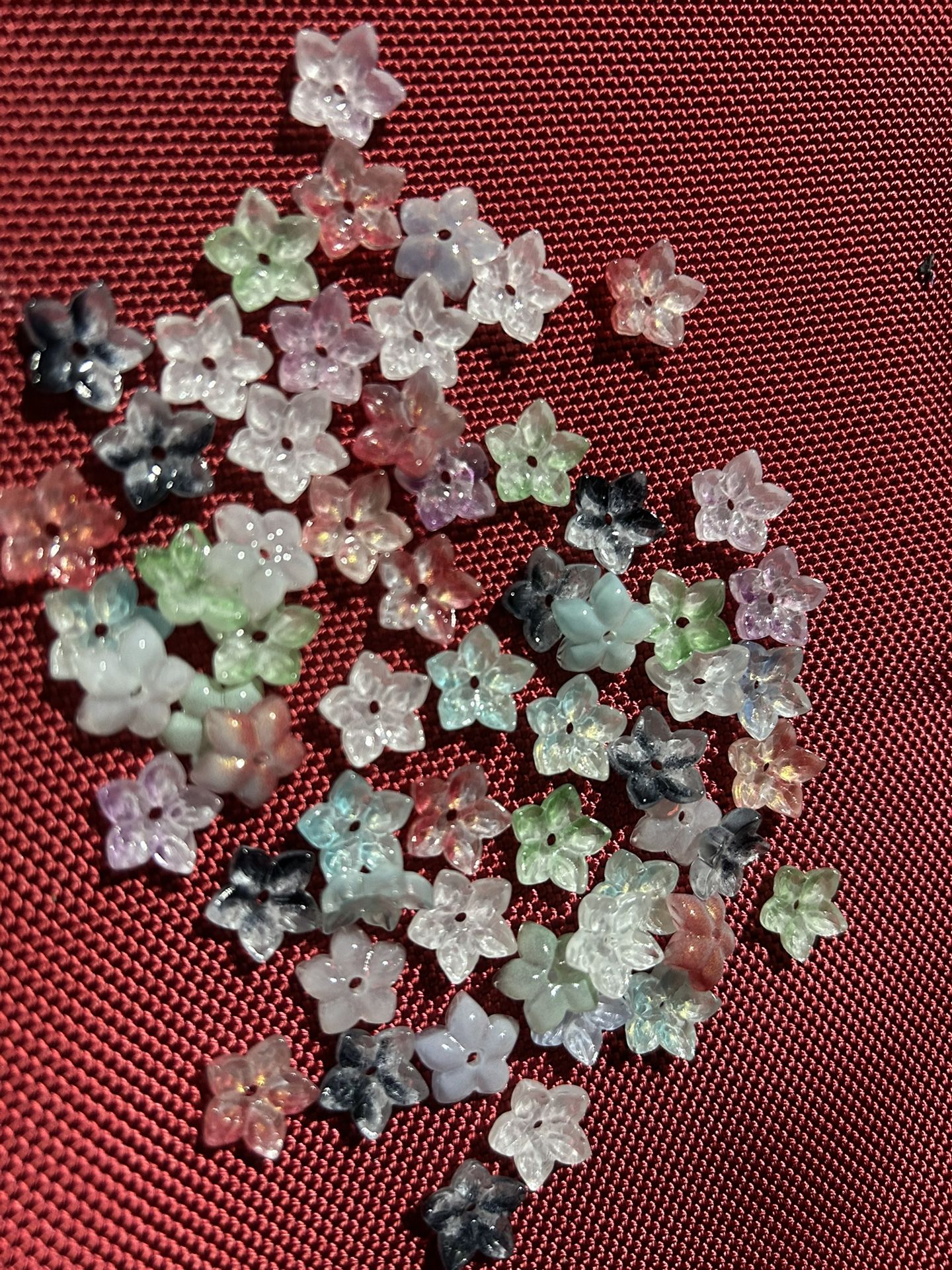 40pc Glass Bead Flowers For Jewelry Making