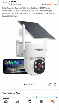 Solar Security Camera Wireless Outdoor, 2K 3MP Solar Powered WiFi Camera with 360° Pan Tilt, Full Color Night Vision, Motion & Human Detection, 2.4G/5