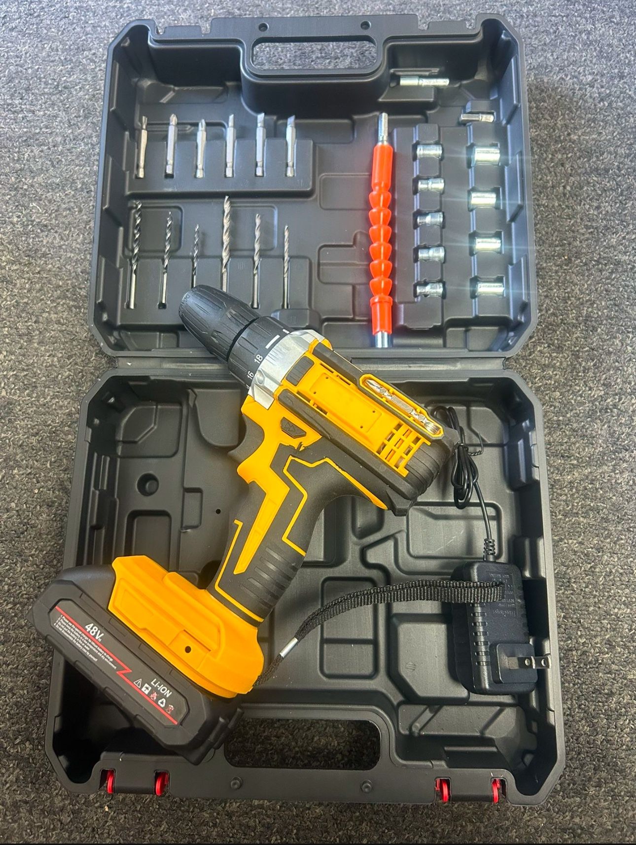 21V Rechargeable Lithium Battery Electric Dill Set Household Cordless Drilling Machines Multi-Function Power Drill Tool Set