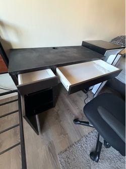 Black Computer Desk with Storage