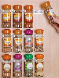 Brand New 4pcs Solid Color Plastic Spice Storage Rack