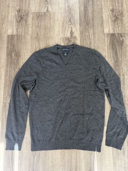 Banana Republic 100 Percent Merino Wool V-Neck Sweater - Charcoal, Tall L