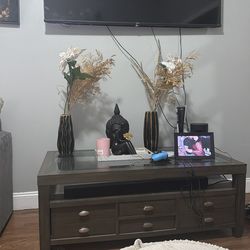 Coffee table 4 draws wood with glass top