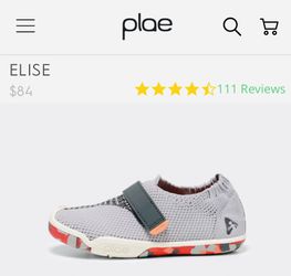 NEW Plae Elise Voltage Grey Kids Size 4 Knit Slip On Shoes