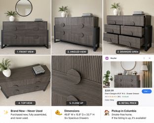 Modern 6-Drawer Dresser – Brand New, Fully Assembled