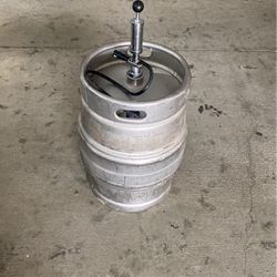 Barrel For Beer With  The Pump 
