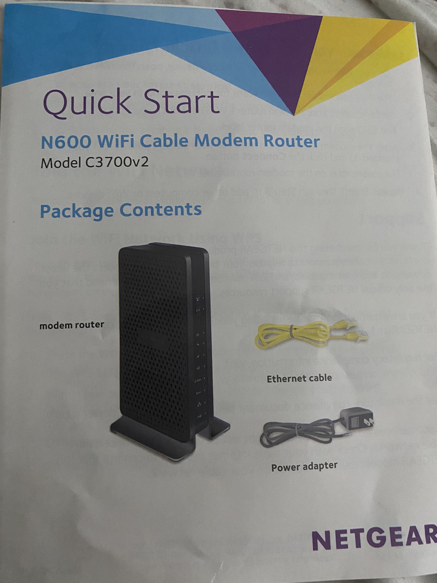 Netgear C3700v2 Modem Router