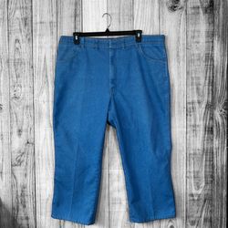 Wrangler Mens Jeans Altered Size 42x24 Light Blue Denim Loose Fit 100% Cotton