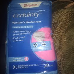 Walgreens Certainty Women’s Underwear XL 28ct  NEW