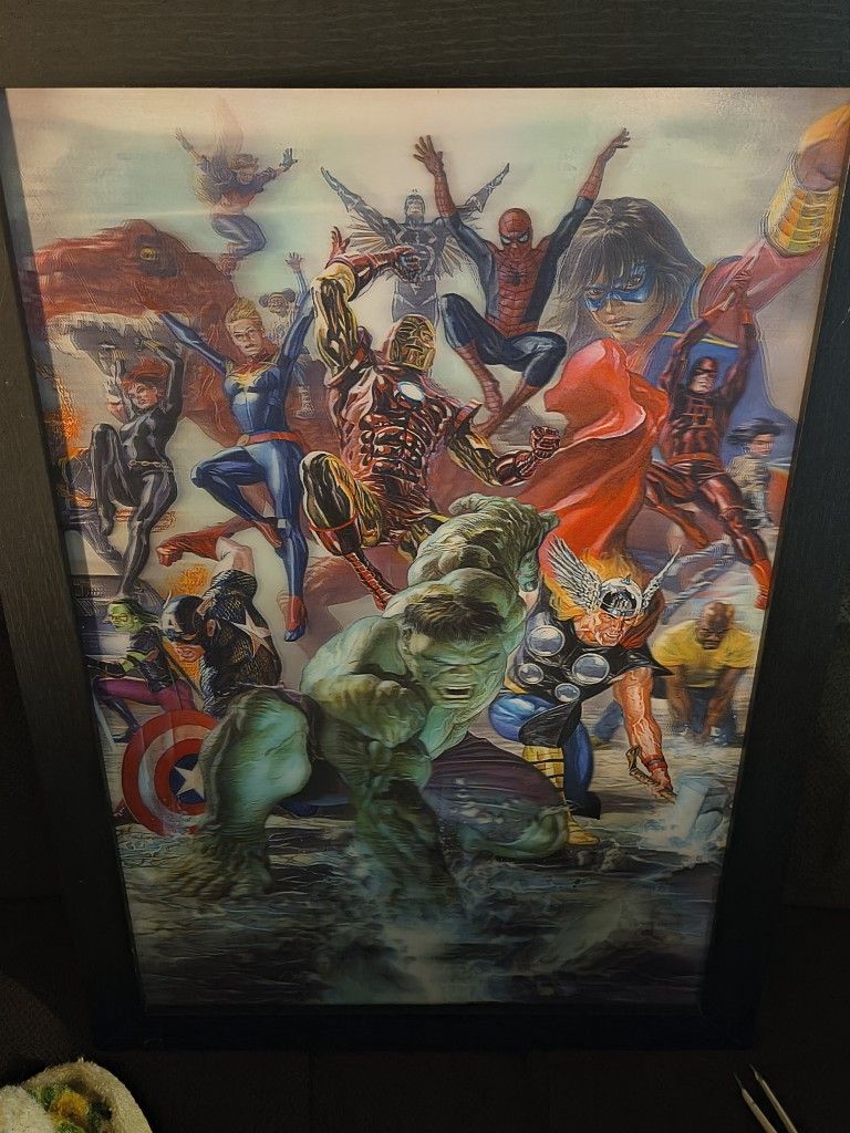 Holographic Superhero Framed Picture