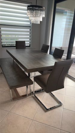 Table with bench and 4 chairs