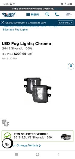 2016-2018 chevy 1500 led fog lights