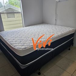 QUEEN PILLOW TOP MATTRESS WITH BOX SPRING 2PC. BED FRAME ISN'T AVAILABLE