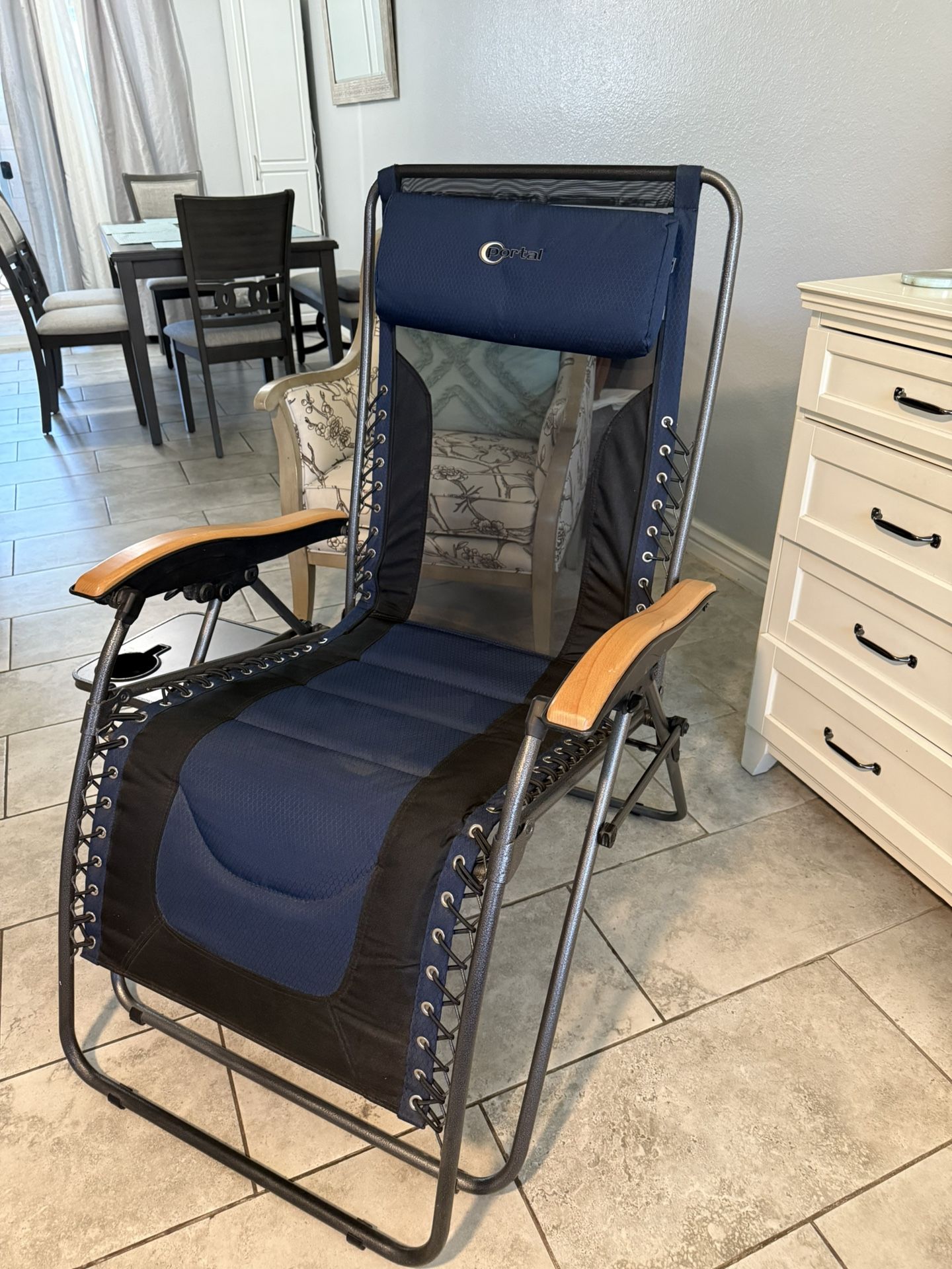 Portal Oversized Blue Patio Chair XL $40