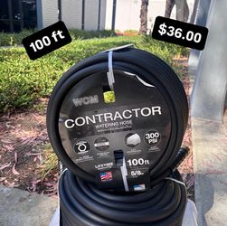 100 ft contractor hose. Brand new. Way less than what you pay for comparable hose.