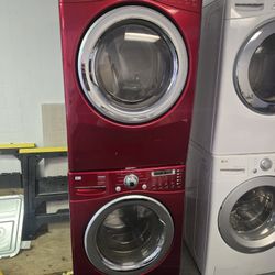 Lg Red Washer And Dryer Set