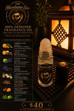 100% Designer Fragrance Oil  Roll Ons 10ml