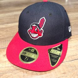 New Era Cleveland Indians MLB Authentic Home 2 Tone Low Profile Fitted Hat 7 1/8