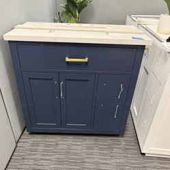 37” Bathroom Vanity In Blue 