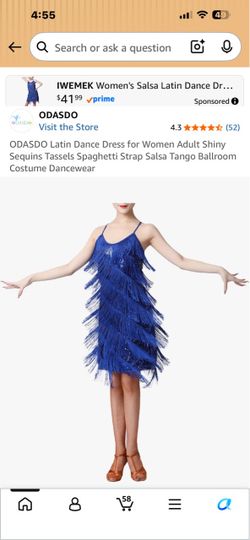 Royal Blue Sequin Flapper-Style Mini Dress