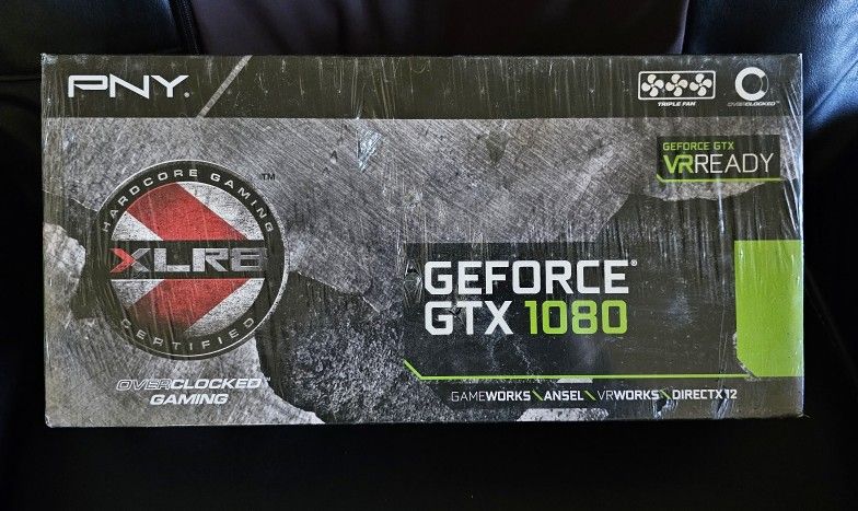 PNY NVIDIA GeForce GTX 1080 8GB XLR8 Gaming Overclocked Graphics Card (VCGGTX10808XGPB-OC) - New in Box
