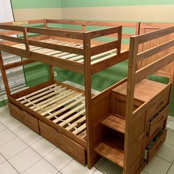 Quality Solid Wood Bunk Beds With Big Storage