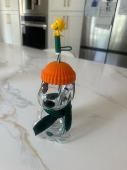 Starbuck snoopy glass cup brand new