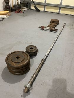 Weights plates plus bar