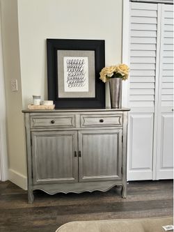 Narrow gray cabinet