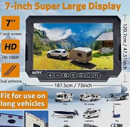 DIGITAL WIRELESS BACKUP CAMERA 7” WATERPROOF. NIGHTVISION FOR RV/TRUCK/TRAILER/VAN/BUS 7'' 1080P Wireless Backup Camera with HD LCD Monitor, IP69 Wat