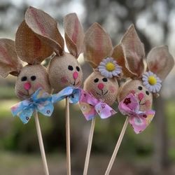 Easter Bunny Foam Floral Picks Stems Wreath Attachments Vase Fillers Set of 4