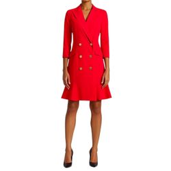 Nanette Lepore Red Remy Double Breasted Blazer Dress – Size 8 