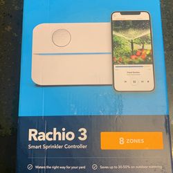 Rachio 3: 8 Zone Smart Sprinkler Controller (Simple Automated Scheduling + Local Weather Intelligence. Save Water w/ Rain, Freeze & Wind Skip), App En