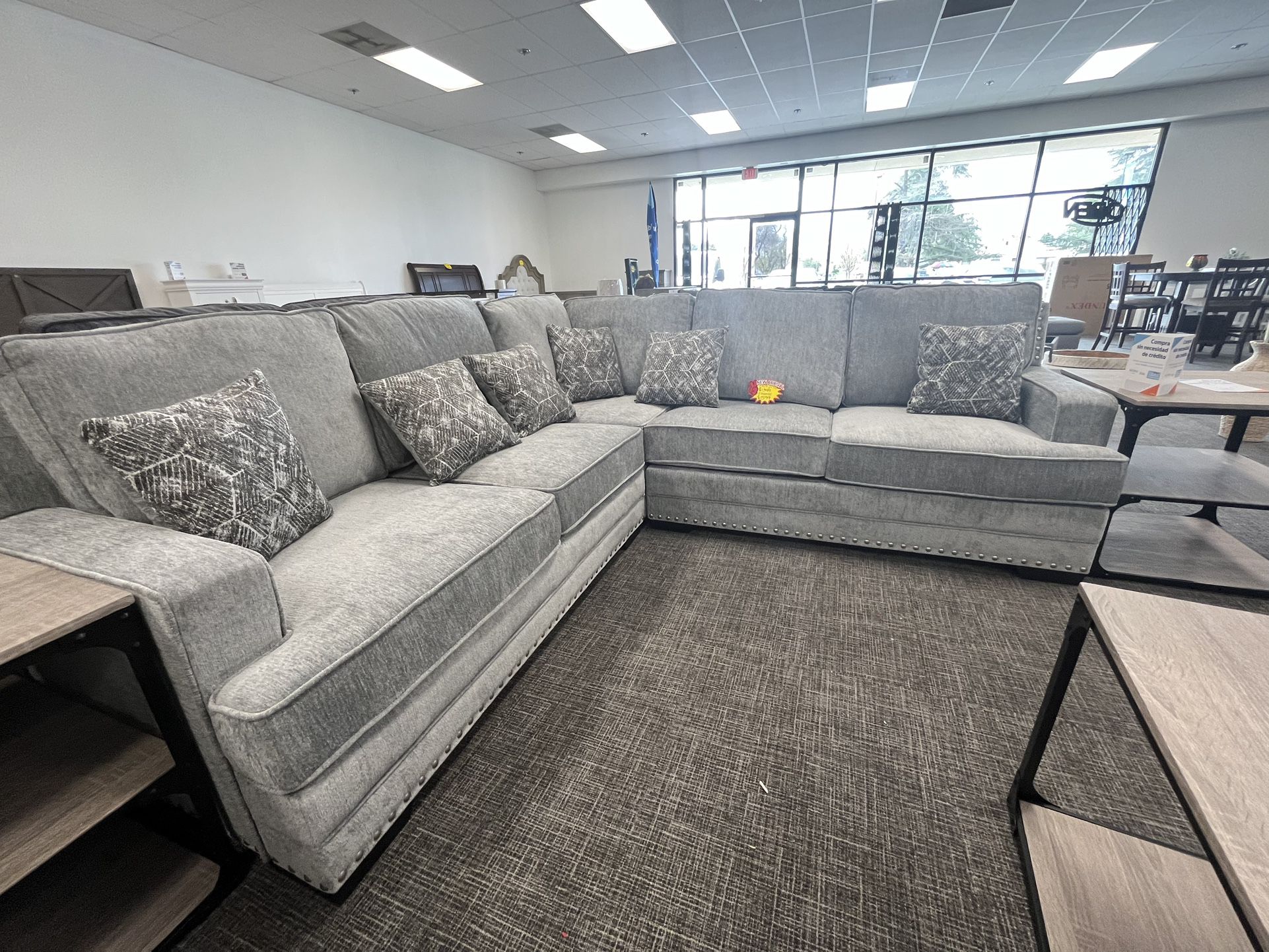 Gray Sofa Sectional Couch Set 
