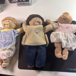 Vintage Cabbage Patch Dolls Lot Of 3  80s