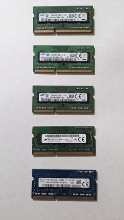 Lot Of 5 - 4gb PC3L RAM for Laptop
