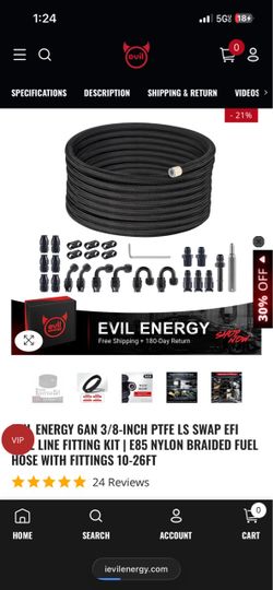 Evil Energy 6AN PTFE Nylon Braided Fuel Line Kit