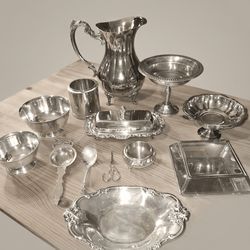 Vintage silver plate dinnerware